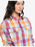 Roxy Let It Go Flannel L/S Shirt-Blue Surf Plaidodo