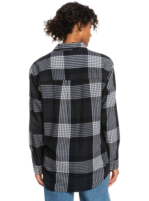 Roxy Let It Go Flannel L/S Shirt-Anthracite Hallo Plaid