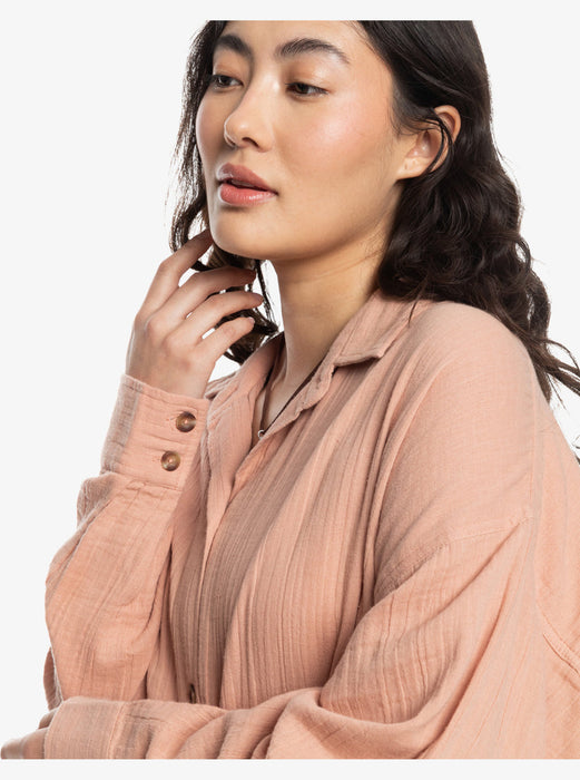 Roxy Morning Time L/S Shirt-Cafe Creme