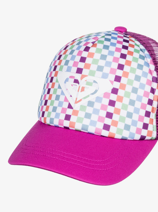 Roxy Sweet Emotions Hat-Bright White Check Check