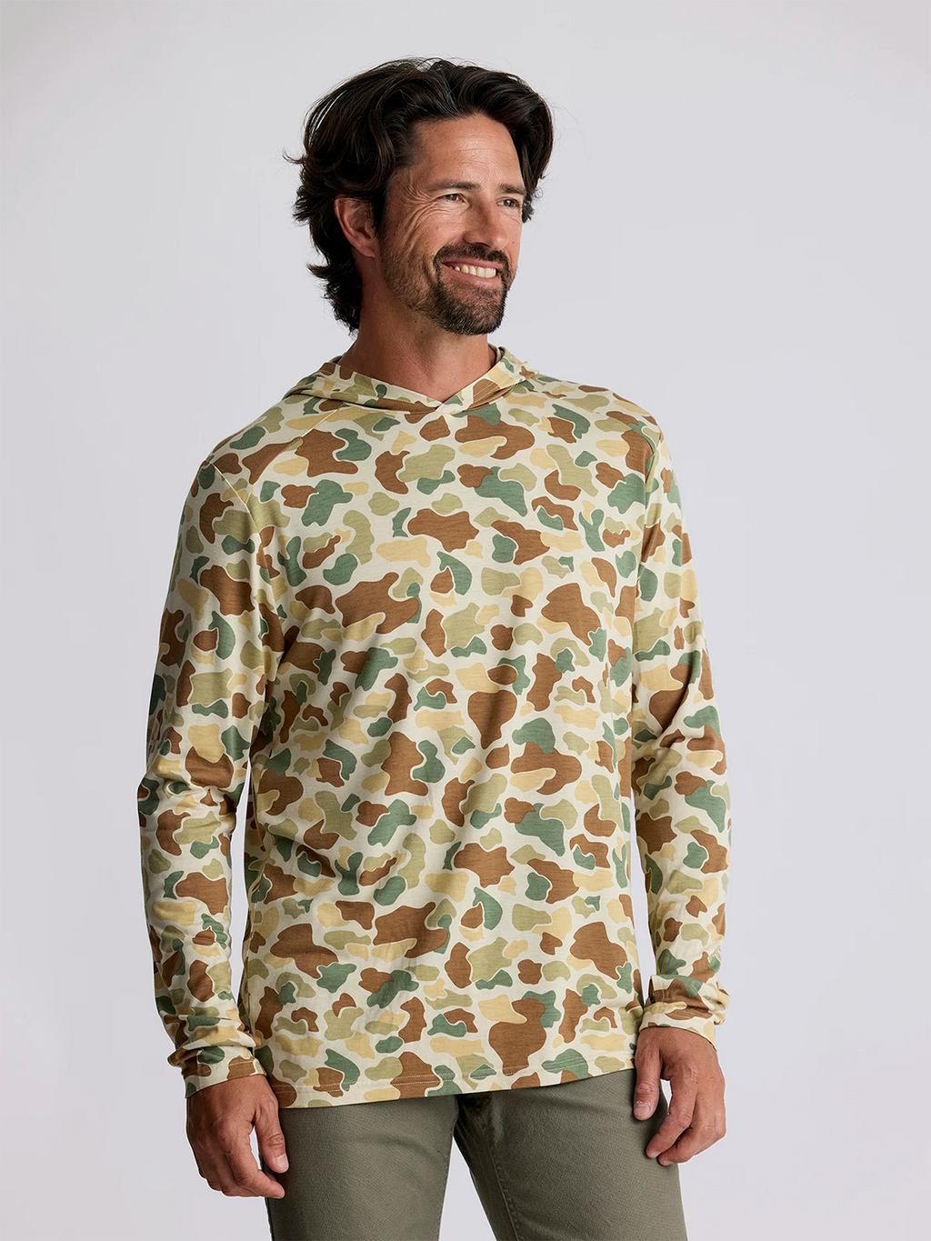 Free Fly Bamboo Shade Hooded L/S Shirt-Vintage Camo