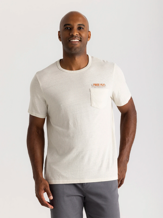 Free Fly Lazy Tides Pocket Tee-Heather Birch
