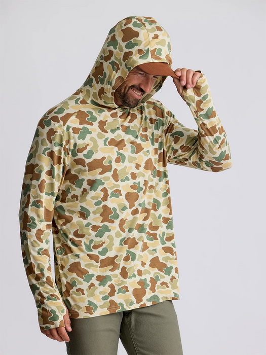 Free Fly Bamboo Shade Hooded L/S Shirt-Vintage Camo