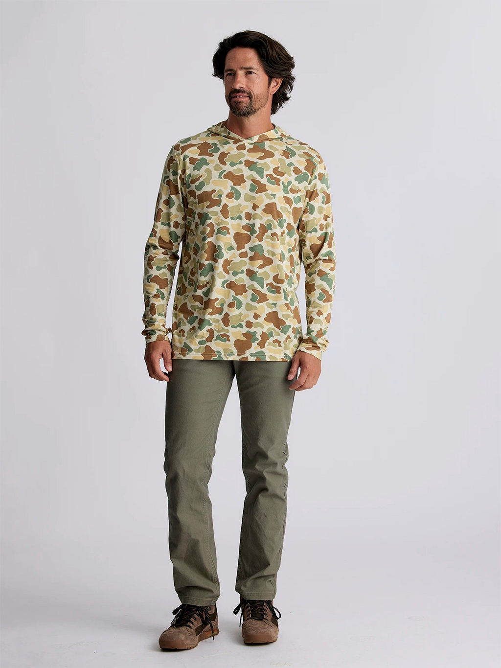 Free Fly Bamboo Shade Hooded L/S Shirt-Vintage Camo