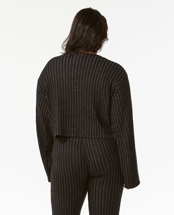 Rip Curl Cozy Crop Crew Sweatshirt-Black Marle