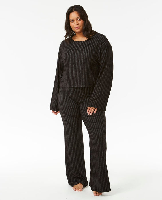 Rip Curl Cozy Crop Crew Sweatshirt-Black Marle