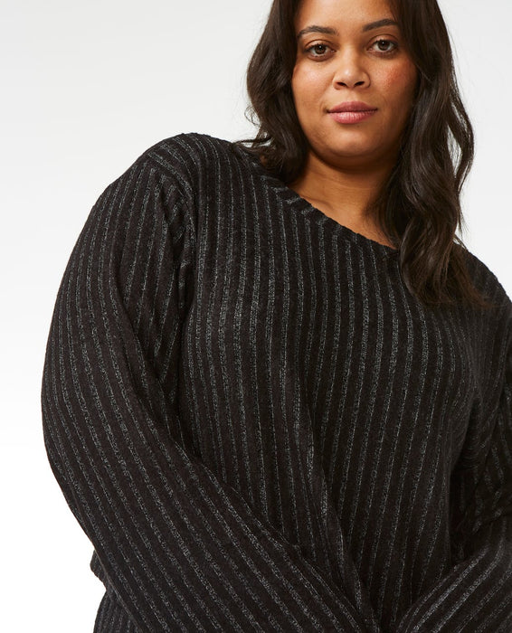 Rip Curl Cozy Crop Crew Sweatshirt-Black Marle