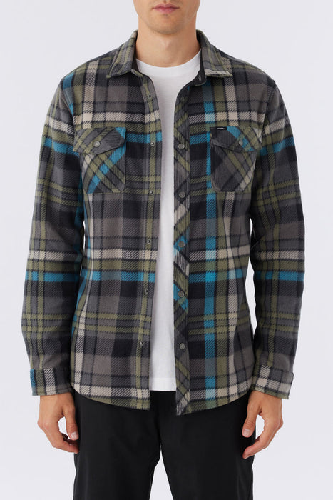 O'Neill Glacier Plaid Superfleece L/S Shirt-Grey
