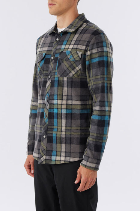 O'Neill Glacier Plaid Superfleece L/S Shirt-Grey