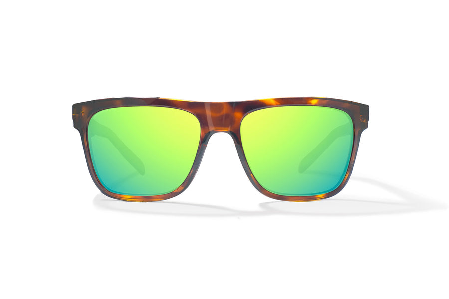 Bajio Hopedale Sunglasses-Brown Tort Gloss/Grn Mirror Glass