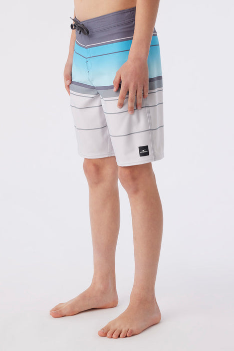 O'Neill Boys' Hyperfreak Heat Stripe 17 Boardshorts-Grey