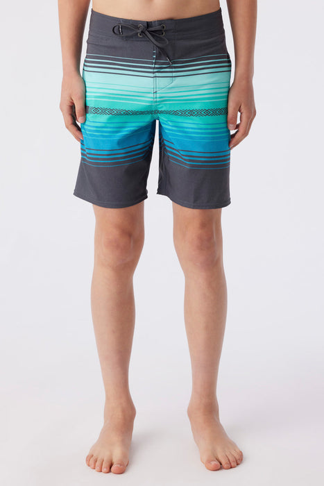 O'Neill Boys' Hyperfreak Heat Stripe Line 16 Boardshorts-Graphite