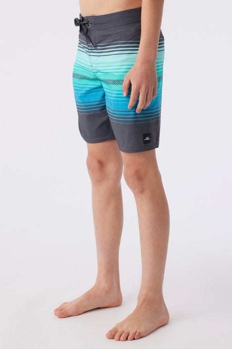 O'Neill Boys' Hyperfreak Heat Stripe Line 16 Boardshorts-Graphite