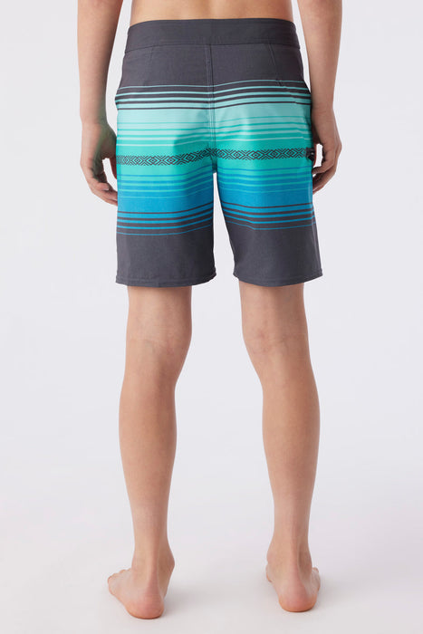 O'Neill Boys' Hyperfreak Heat Stripe Line 16 Boardshorts-Graphite