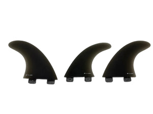 True Ames FCS Boomerang Fiberglass Tri Fin Set-Smoke-Large