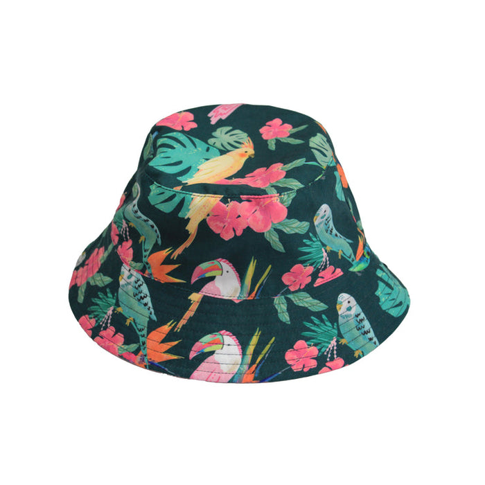 Emerson & Friends Isla Botanica Tropical Birds Reversible Bucket Hat-Green/Multi