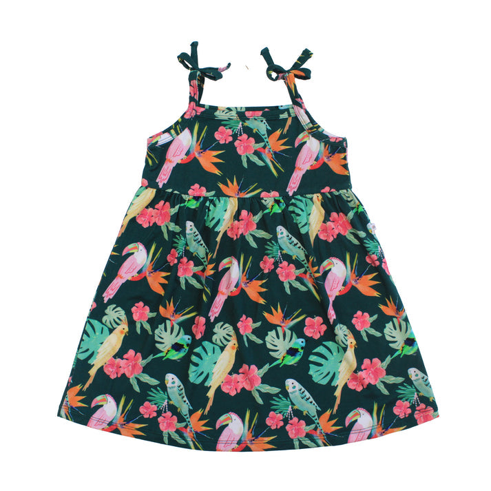 Emerson & Friends Isla Botanica Tropical Birds Bamboo Dress-Green/Multi
