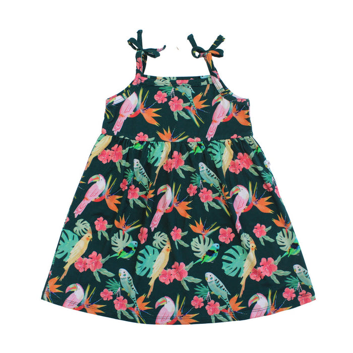 Emerson & Friends Isla Botanica Tropical Birds Bamboo Dress-Green/Multi