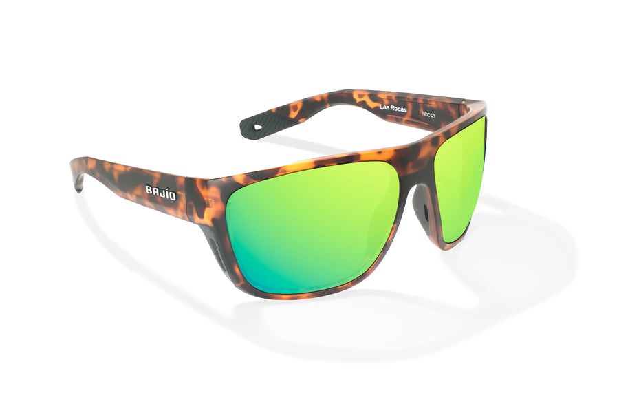 Bajio Las Rocas Sunglasses-BrownTort Matte/Green Mirror Glass