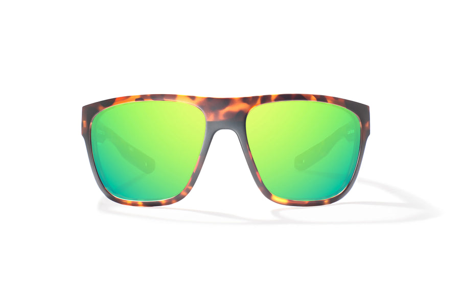 Bajio Las Rocas Sunglasses-Brown Torte Matte/Green Mir Glass