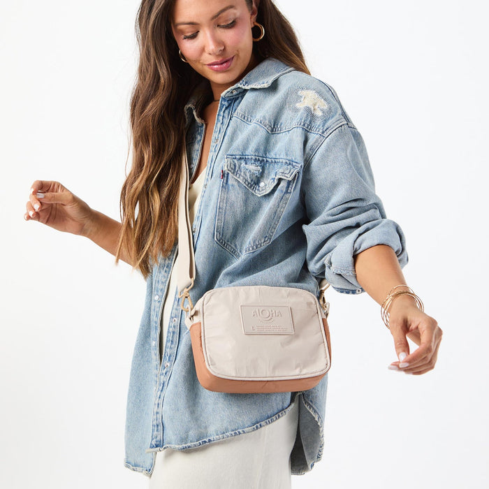 Aloha Collection Color Block Le Tour Bag-Toffee/Sandstone