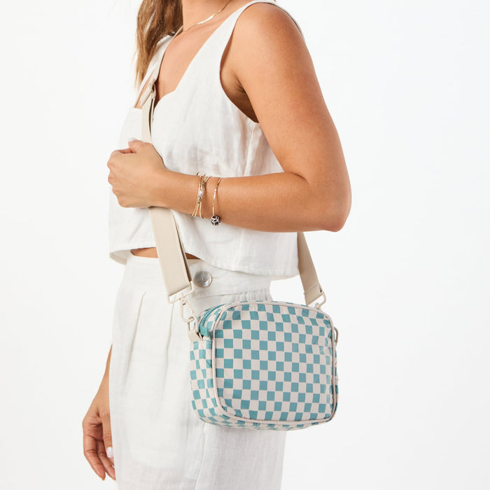 Aloha Collection Petite Check INV Le Tour Bag-Tide/Sandstone
