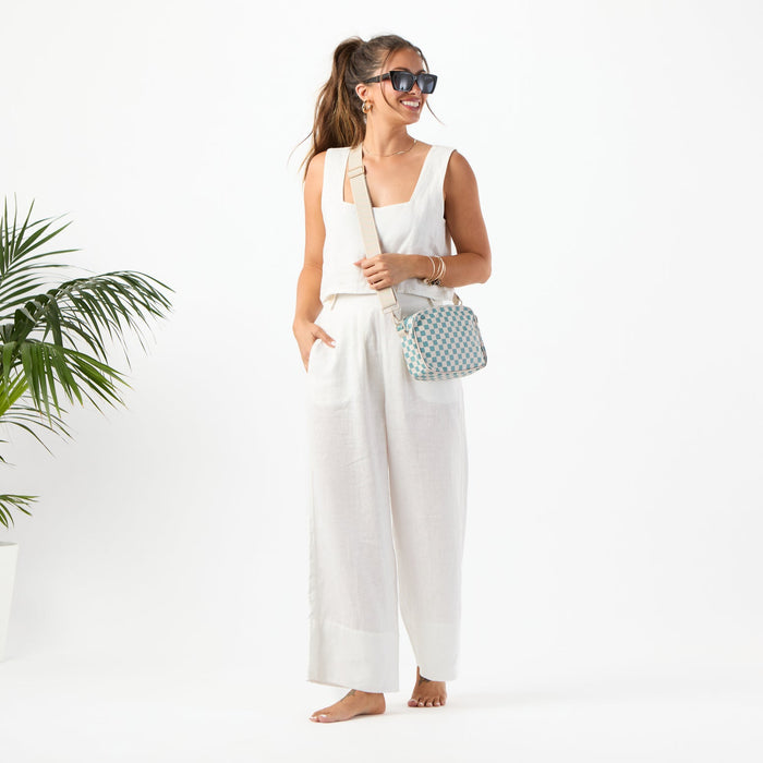 Aloha Collection Petite Check INV Le Tour Bag-Tide/Sandstone