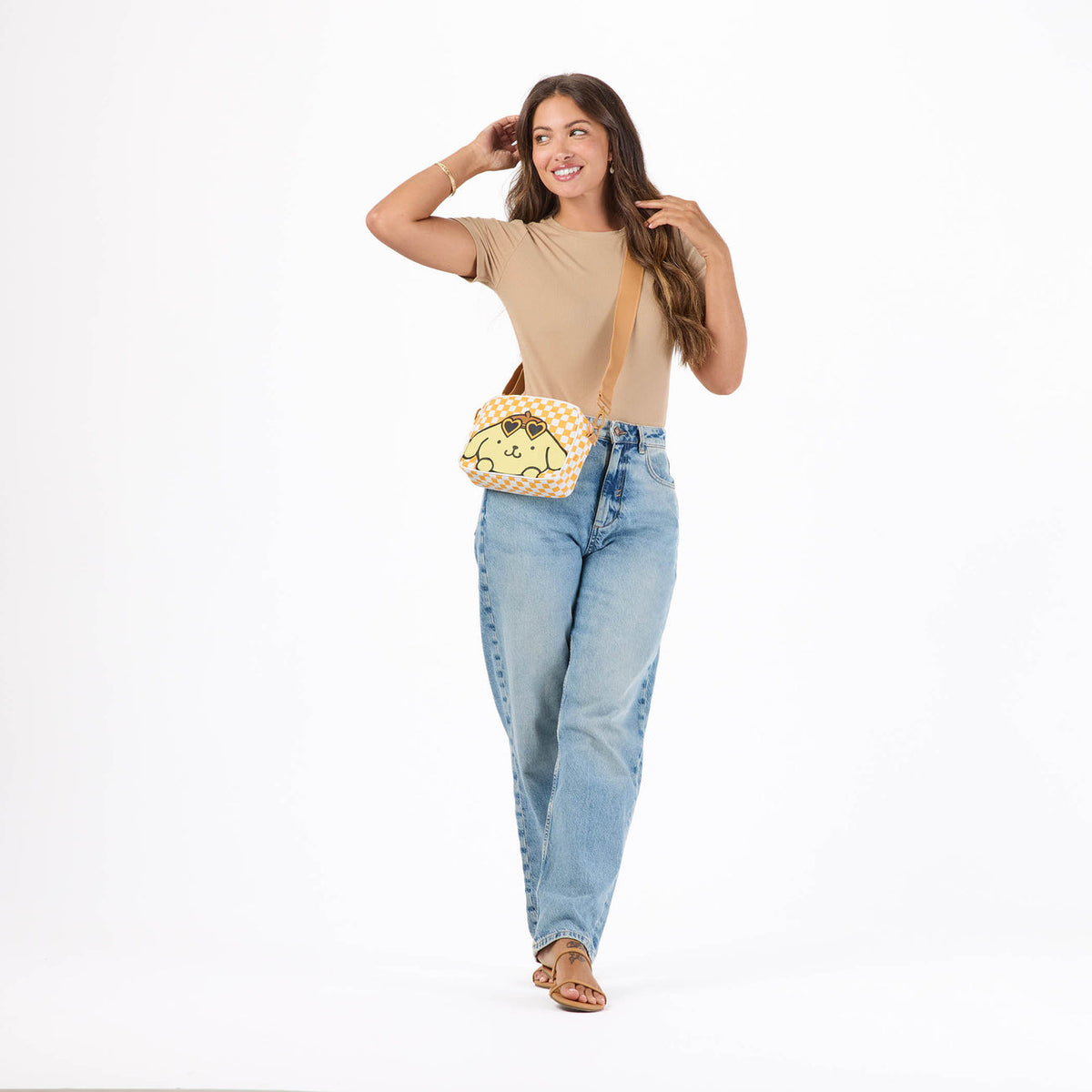 Aloha Collection Pompompurin Check Le Tour Bag-Golden