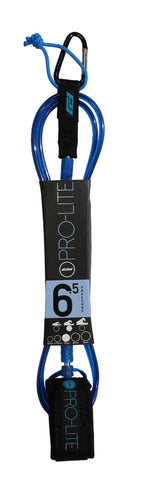 Pro-Lite Freesurf Leash-Clear Blue/Black Core-6'5" x 7mm