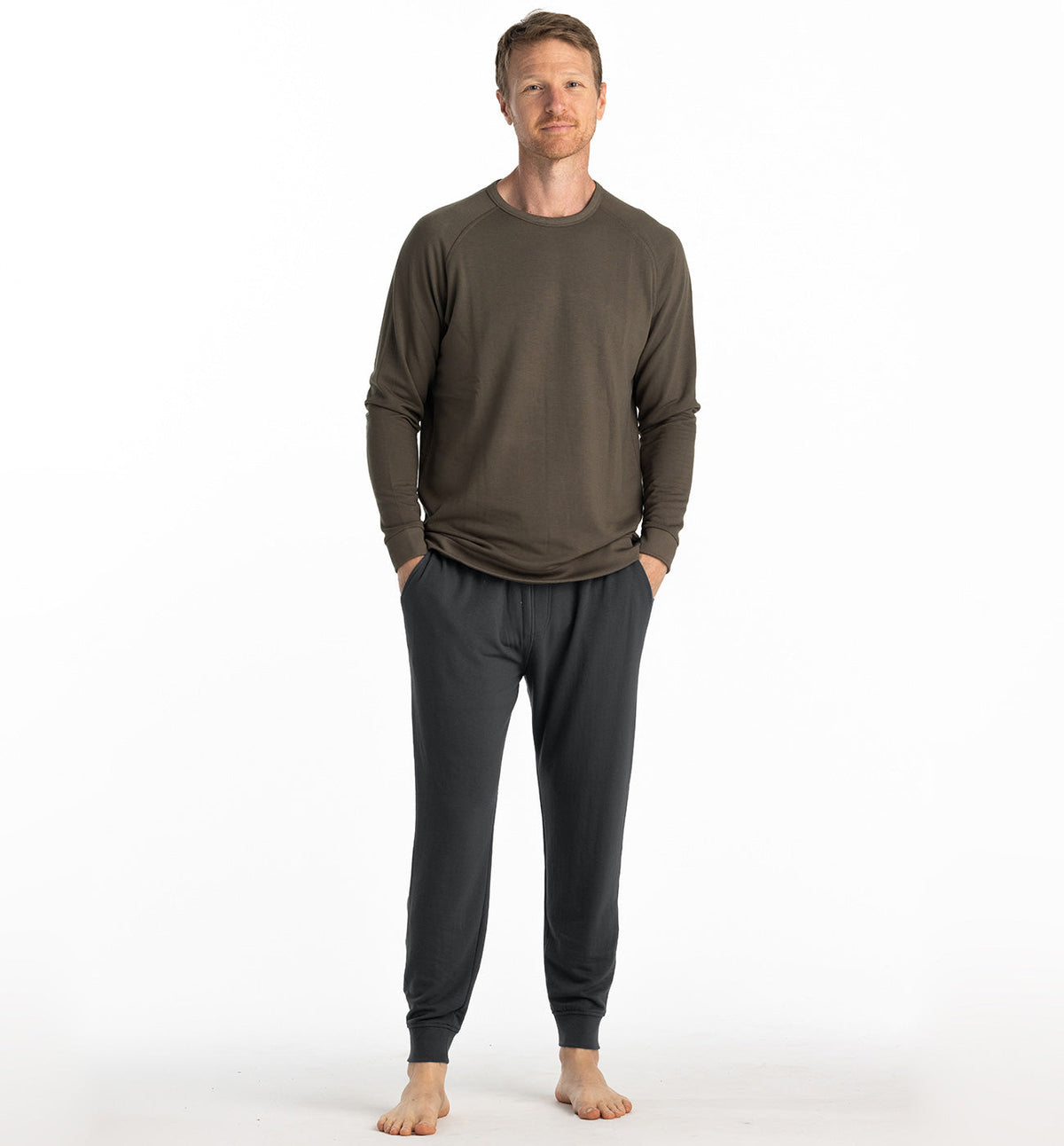 Free Fly Bamboo Lightweight Fleece Jogger Pants-Black Sand
