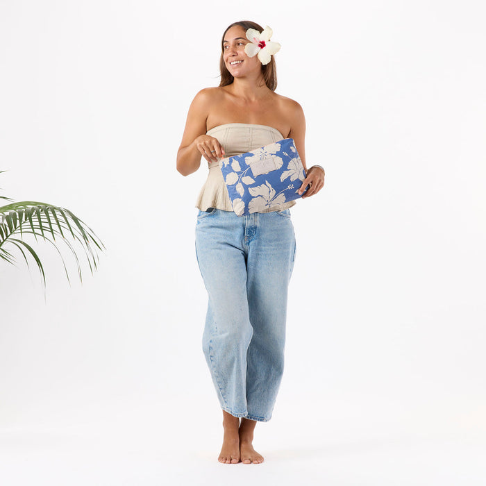 Aloha Collection Salina Tiny Stripe Mid Pouch-Navy