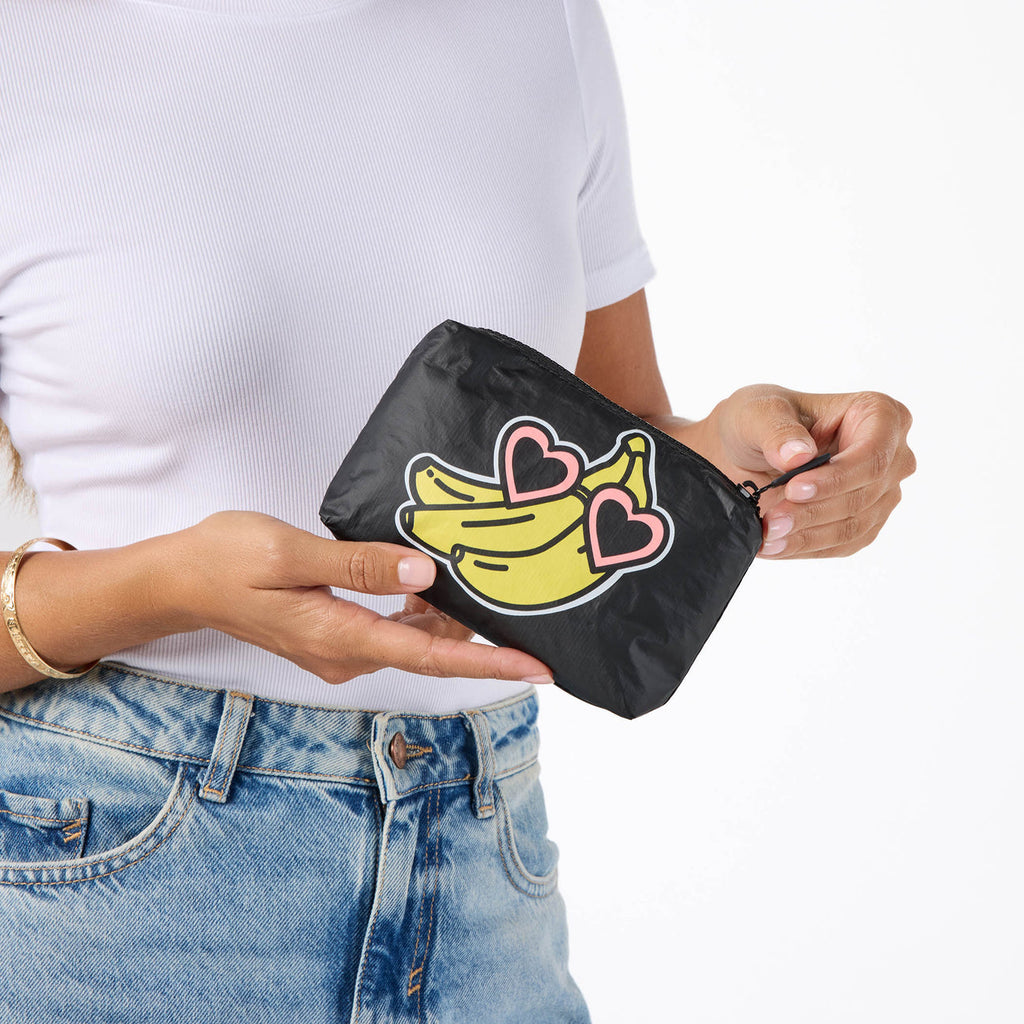 Aloha Collection Gone Bananas Kitty Mini Pouch-Banana/Black