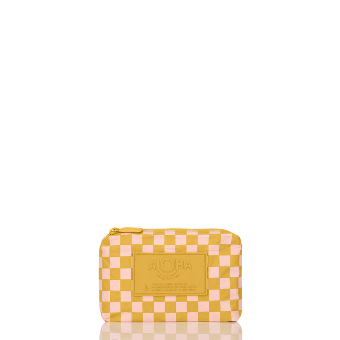 Aloha Collection Petite Check Mini Pouch-Hey Girl/Hot Mustard