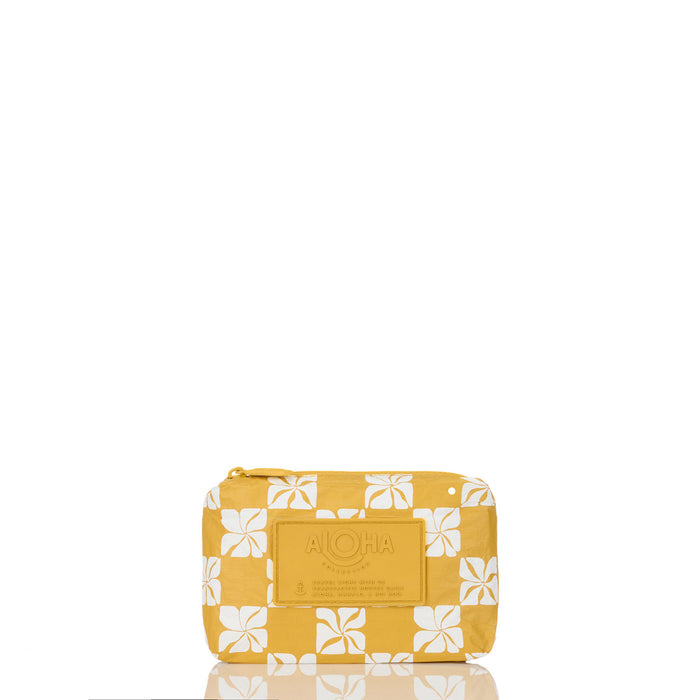 Aloha Collection Pua Check Mini Pouch-Hot Mustard