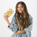 Aloha Collection Pua Check Mini Pouch-Hot Mustard