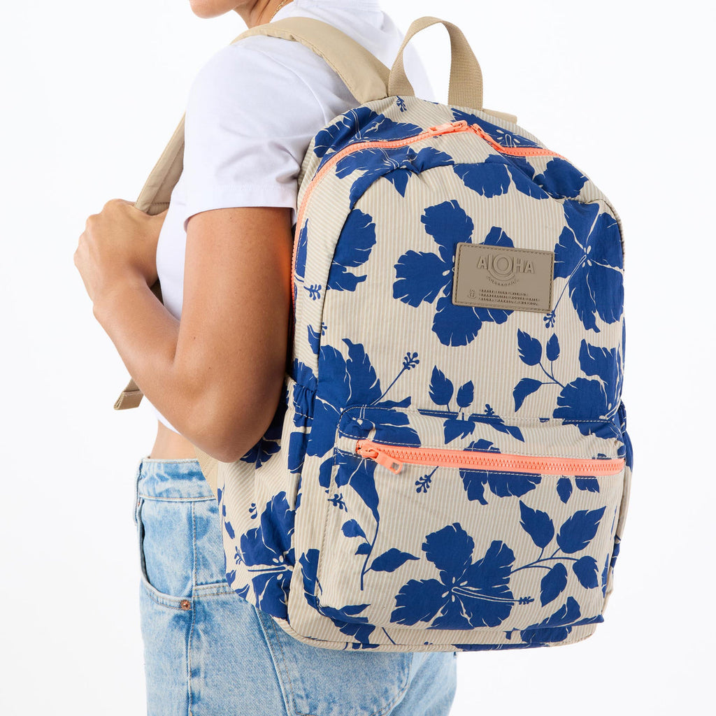 Aloha Collection Salina Tiny Stripe Backpack-Navy — REAL Watersports