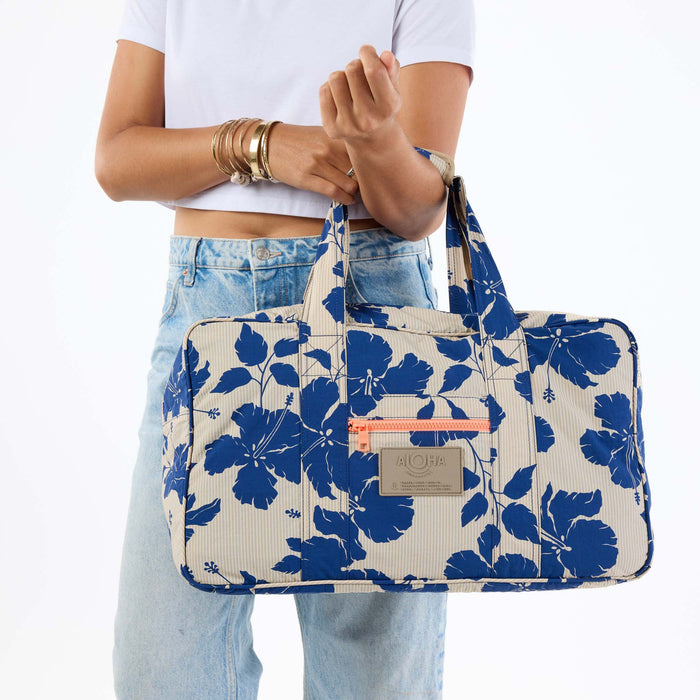 Aloha Collection Salina Tiny Stripe Weekender Bag-Navy