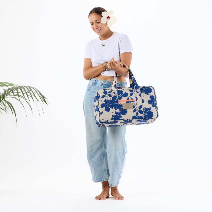 Aloha Collection Salina Tiny Stripe Weekender Bag-Navy
