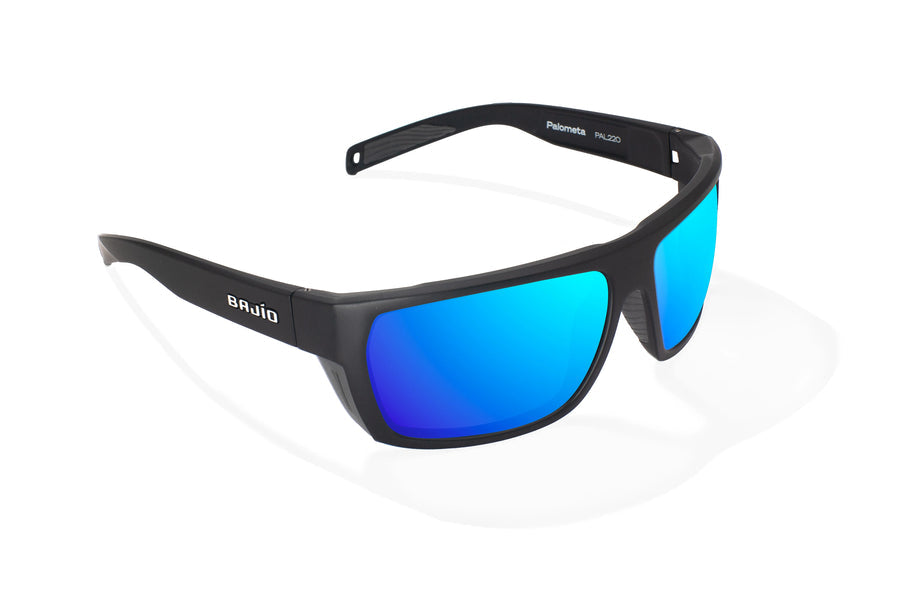 Bajio Palometa Sunglasses-Black Matte/Blue Mirror Glass