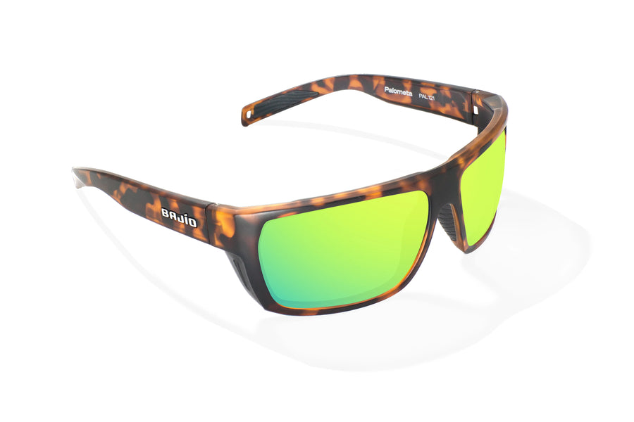 Bajio Palometa Sunglasses-Brown Tort Matte/Grn Mirror Glass