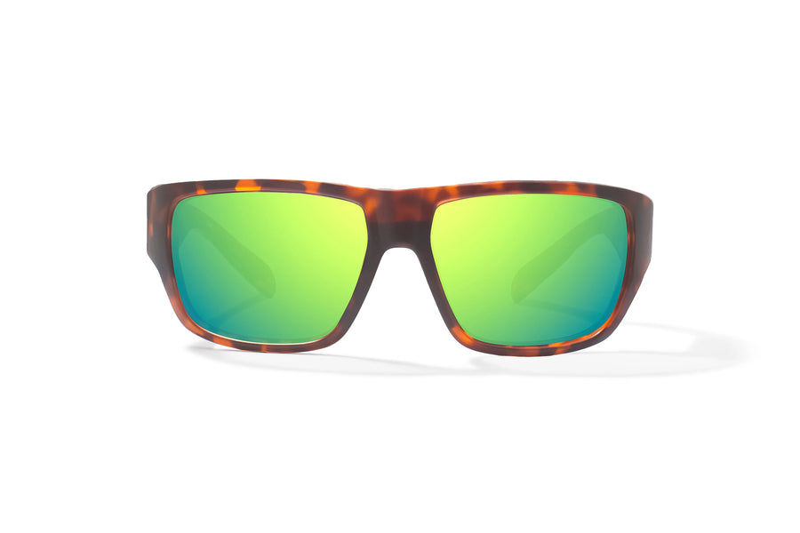 Bajio Piedra Sunglasses-Brown Tort Matte/Green Mirror Glass