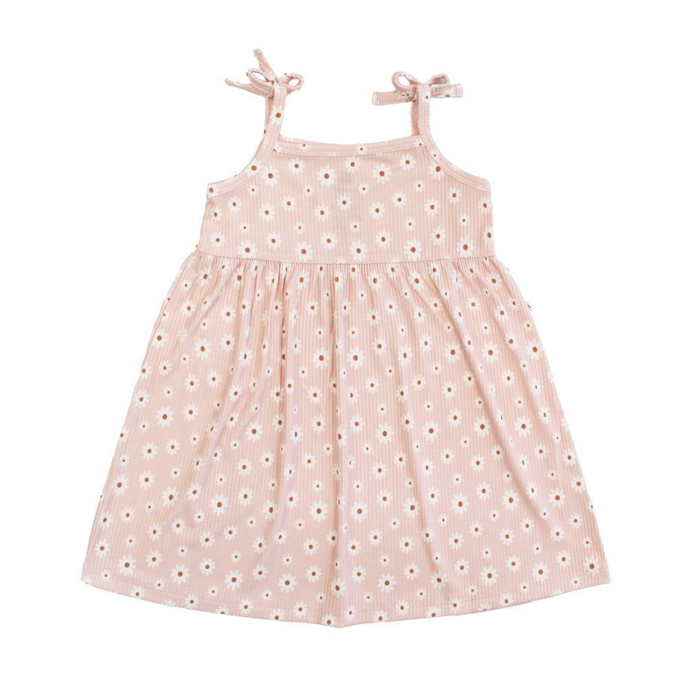 Emerson & Friends Pink Daisy Ribbed Bamboo Dress-Pink/Multi