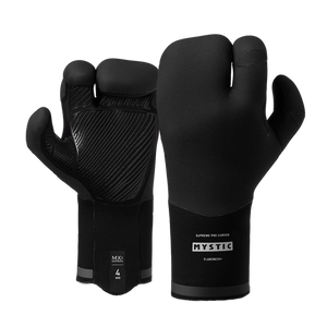 Mystic Supreme 4mm Lobster Precurved Gloves-Black