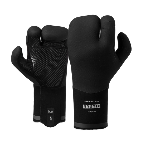 Mystic Supreme 4mm Lobster Precurved Gloves-Black