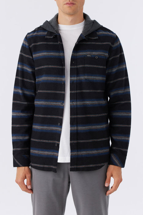 O'Neill Redmond Hooded Flannel L/S Shirt-Black