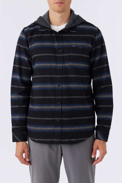 O'Neill Redmond Hooded Flannel L/S Shirt-Black