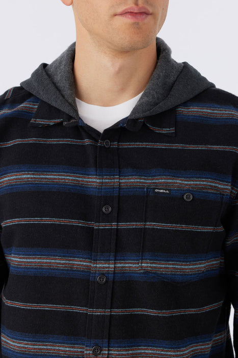 O'Neill Redmond Hooded Flannel L/S Shirt-Black