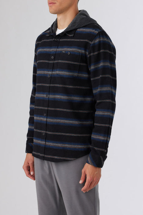 O'Neill Redmond Hooded Flannel L/S Shirt-Black