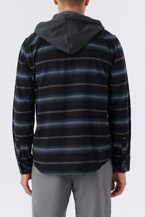 O'Neill Redmond Hooded Flannel L/S Shirt-Black
