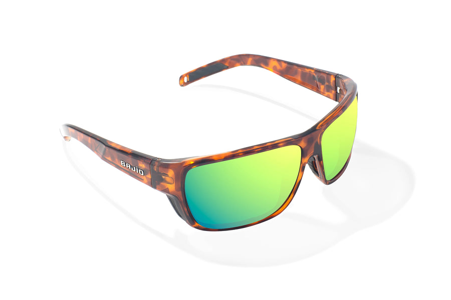 Bajio Rigolets Sunglasses-Brown Tort Gloss/Grn Mirror Glass